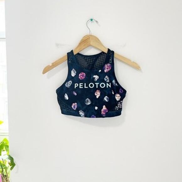 Peloton Wear it to Heart Diamond Print Logo Sports Bra Size Small - Picture 1 of 5